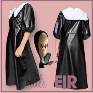 "Wednesday Addams" faux leather dress